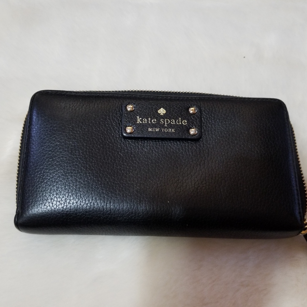 Wallet black leather Kate Spate